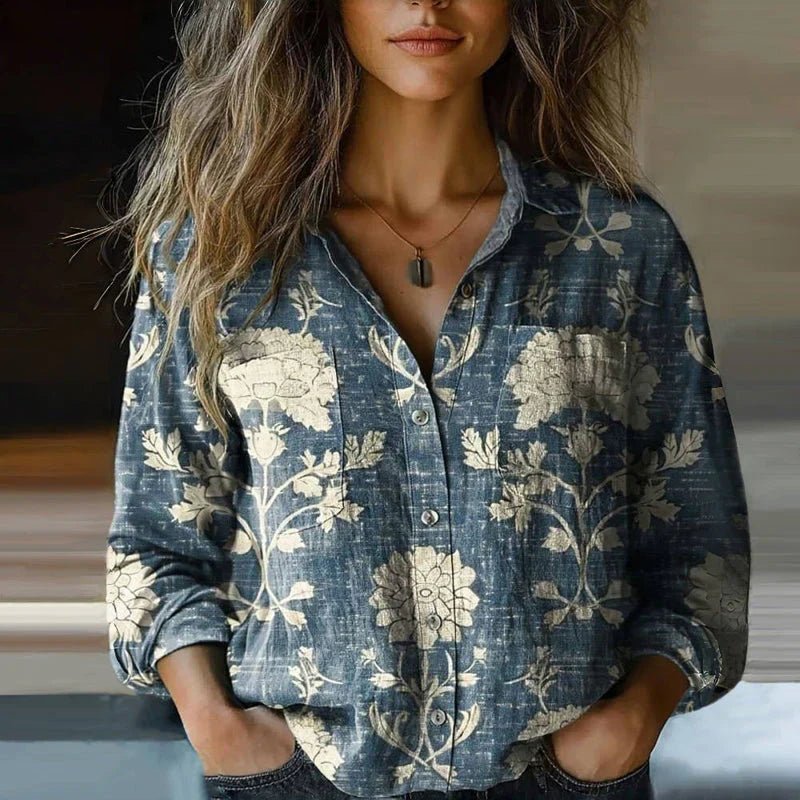 Manon | Damesblouse met paisleyprint en lange mouwen