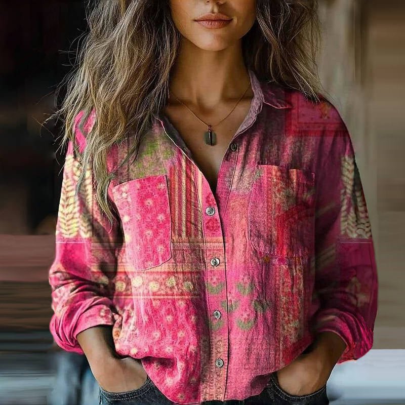 Manon | Damesblouse met paisleyprint en lange mouwen