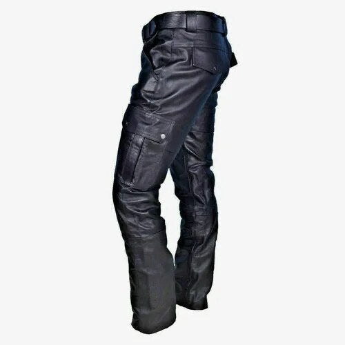 Kunstleren heren motorbroek