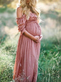 Boho chic zwangerschapsjurk met boothals