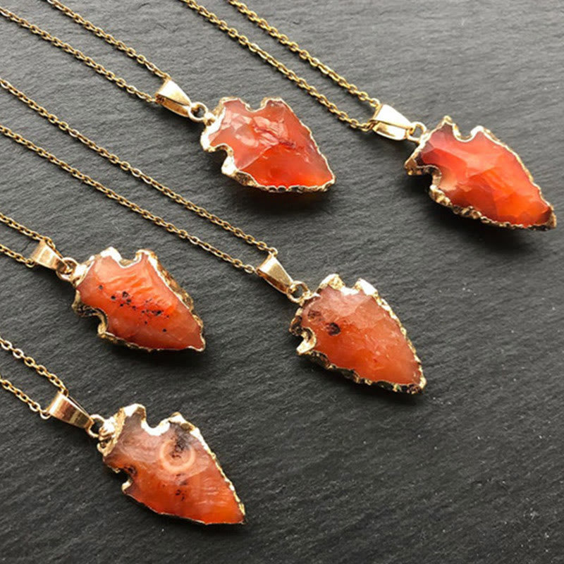 Natuurlijke kristal carnelian pijlpunt halsketting