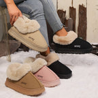 Warme pluche dames pantoffels met antislip zool