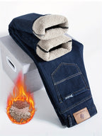 Warme heren winterjeans met fleecevoering