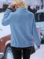 Kleurvol sweatshirt met halve ritssluiting