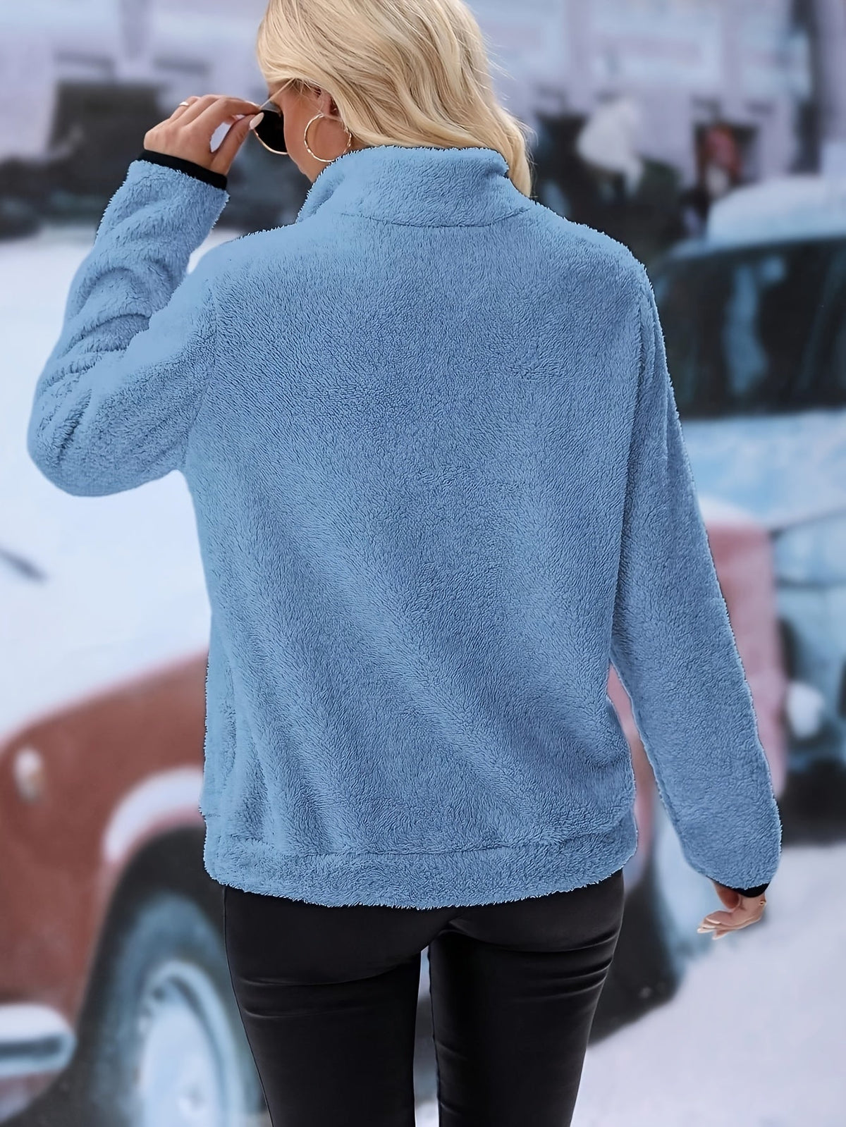 Kleurvol sweatshirt met halve ritssluiting