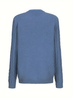 Effen gebreid vest met knoopsluiting en zakken