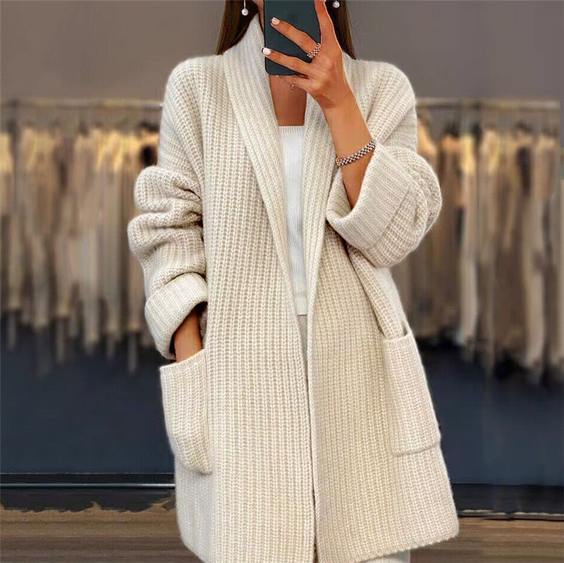 Oversized wollen vest met diepe zakken