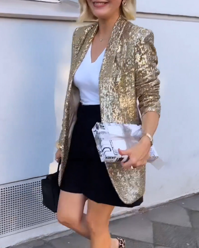 Gouden glitterjack met pailletten
