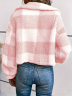 Geruite teddyjas met knoopsluiting