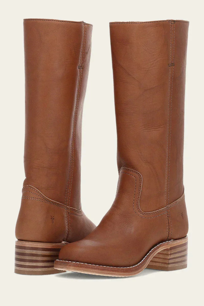 Leren damescowboylaarzen met spitse neus