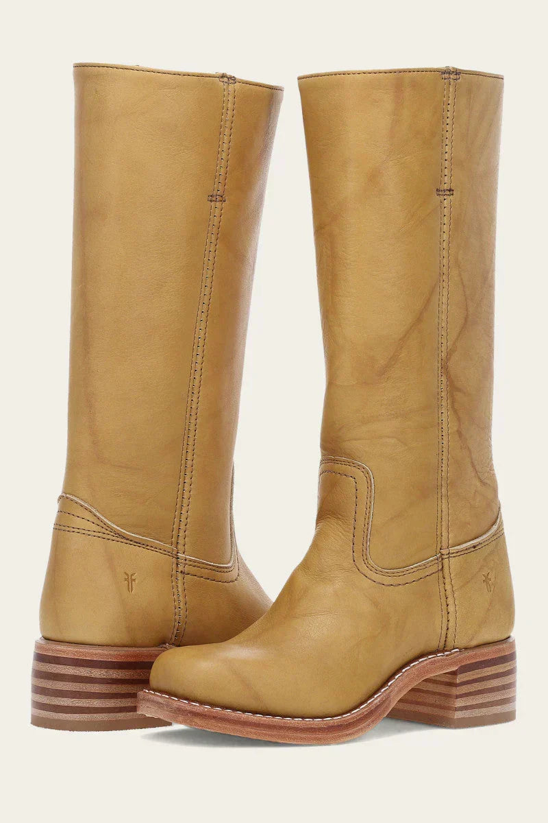 Leren damescowboylaarzen met spitse neus