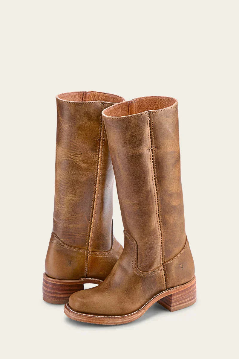 Leren damescowboylaarzen met spitse neus
