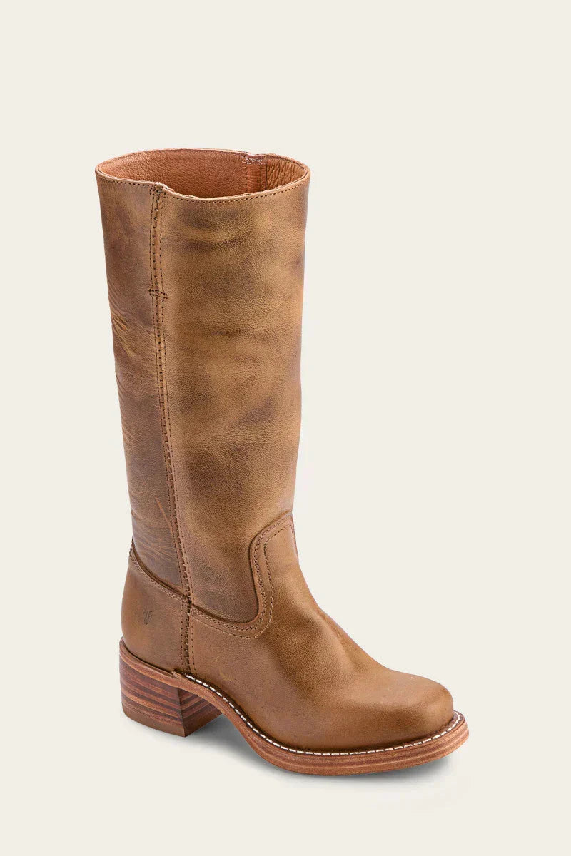 Leren damescowboylaarzen met spitse neus
