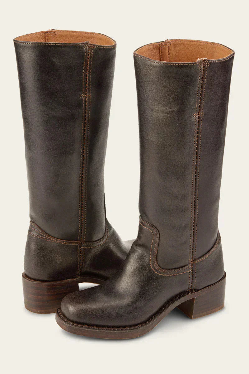 Leren damescowboylaarzen met spitse neus