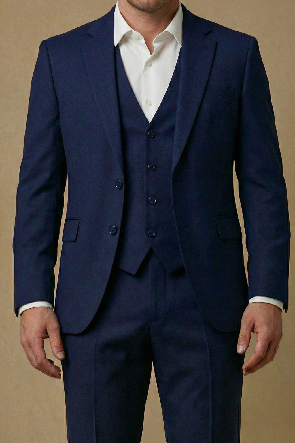 Ceyhun | Driedelig slim-fit herenpak met gilet en reverskraag