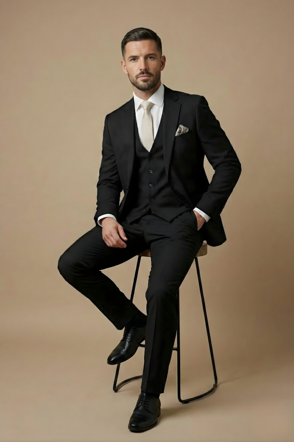 Ceyhun | Driedelig slim-fit herenpak met gilet en reverskraag
