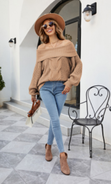 Off shoulder trui voor dames