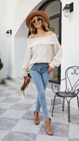 Off shoulder trui voor dames