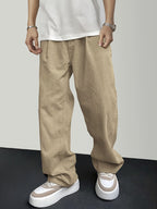 Casual ribfluweel herenbroek met koordsluiting