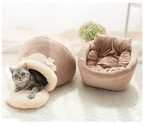 Opvouwbaar pluchen kattenbed Cozy Cave — afbeelding 11