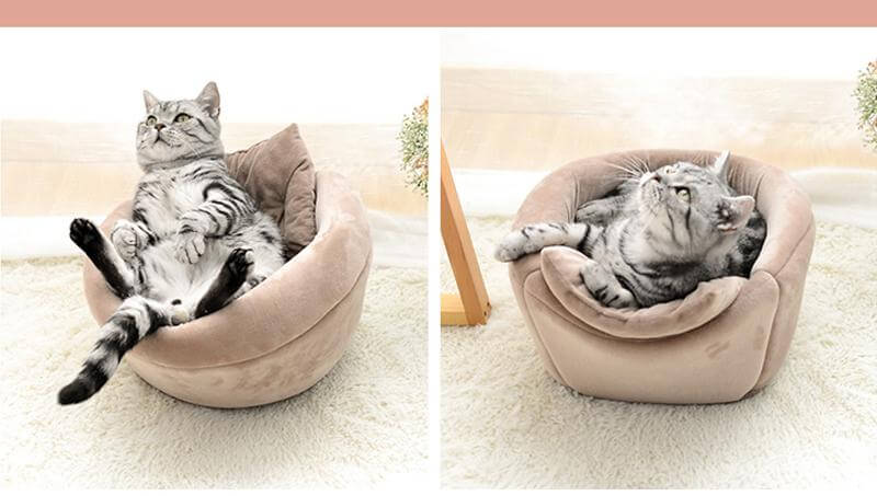 Opvouwbaar pluchen kattenbed Cozy Cave