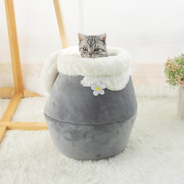 Opvouwbaar pluchen kattenbed Cozy Cave
