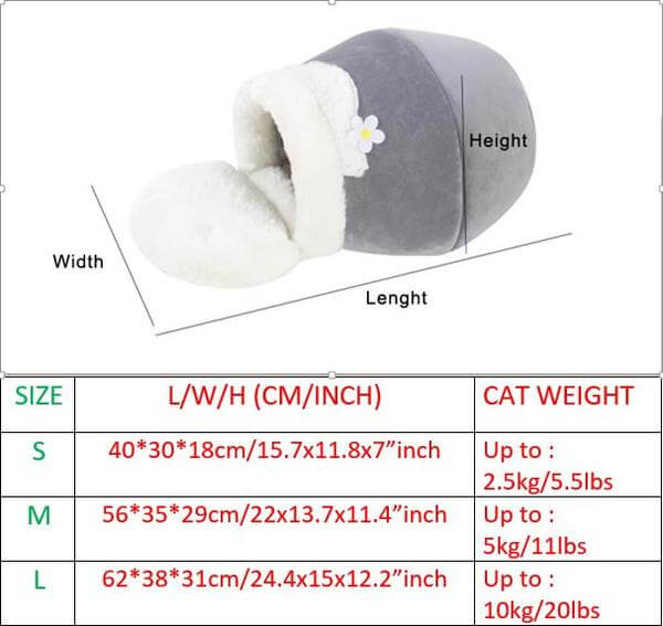 Opvouwbaar pluchen kattenbed Cozy Cave
