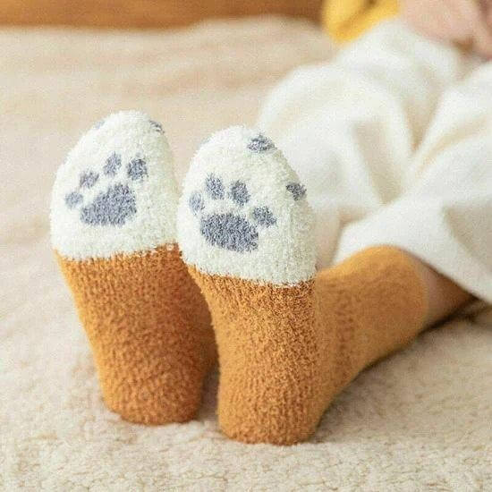 Pluizige kattenpoot sokken