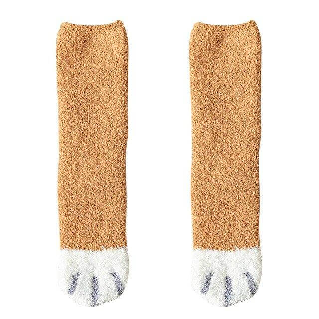 Pluizige kattenpoot sokken