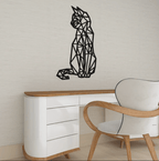Geometrische muursticker met kat