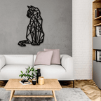 Geometrische muursticker met kat — afbeelding 2