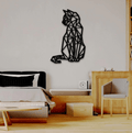 Geometrische muursticker met kat