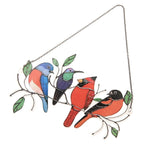 Vogels gebrandschilderd glas raam hangers