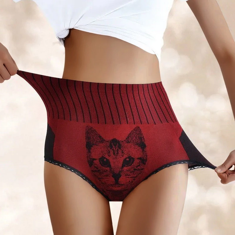 Liftende hoge-taille kat ondergoed