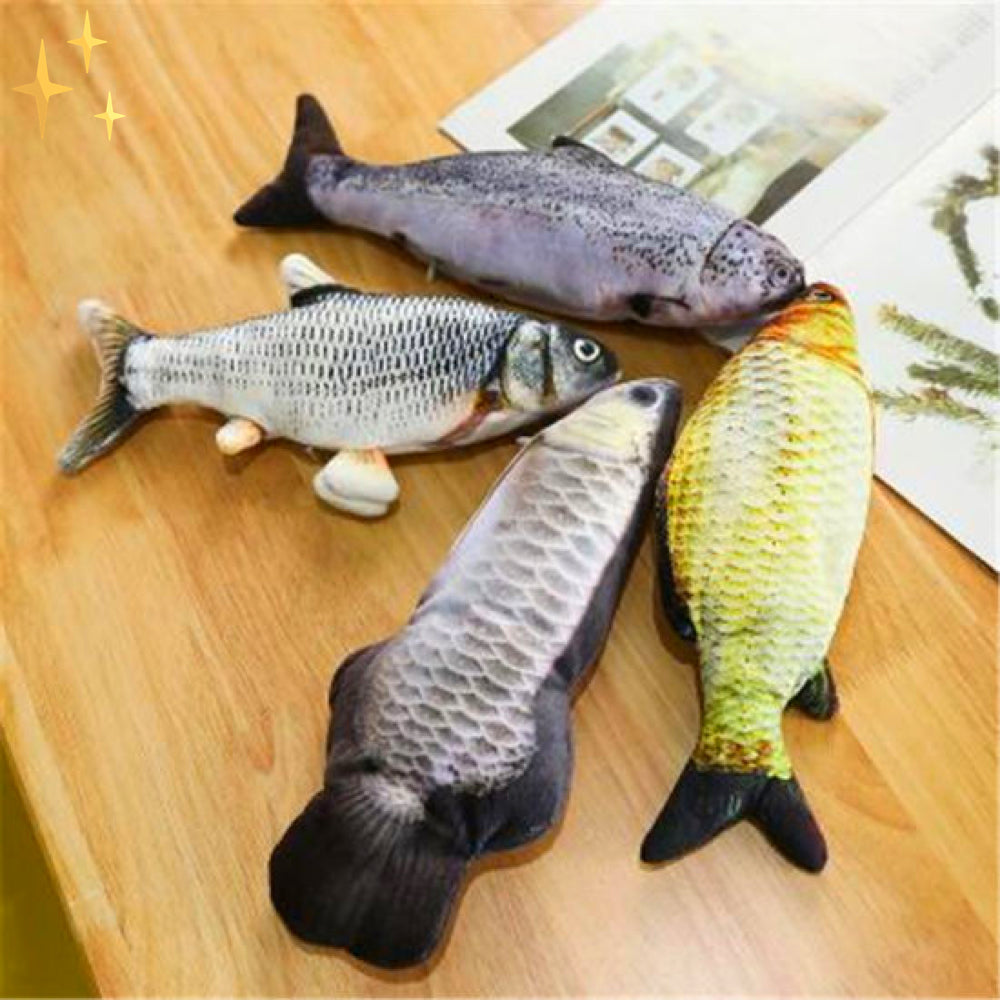 Set van 4 bewegende vissen speeltjes voor katten -fitfish – materiaal: en voor huisdieren — afbeelding 6