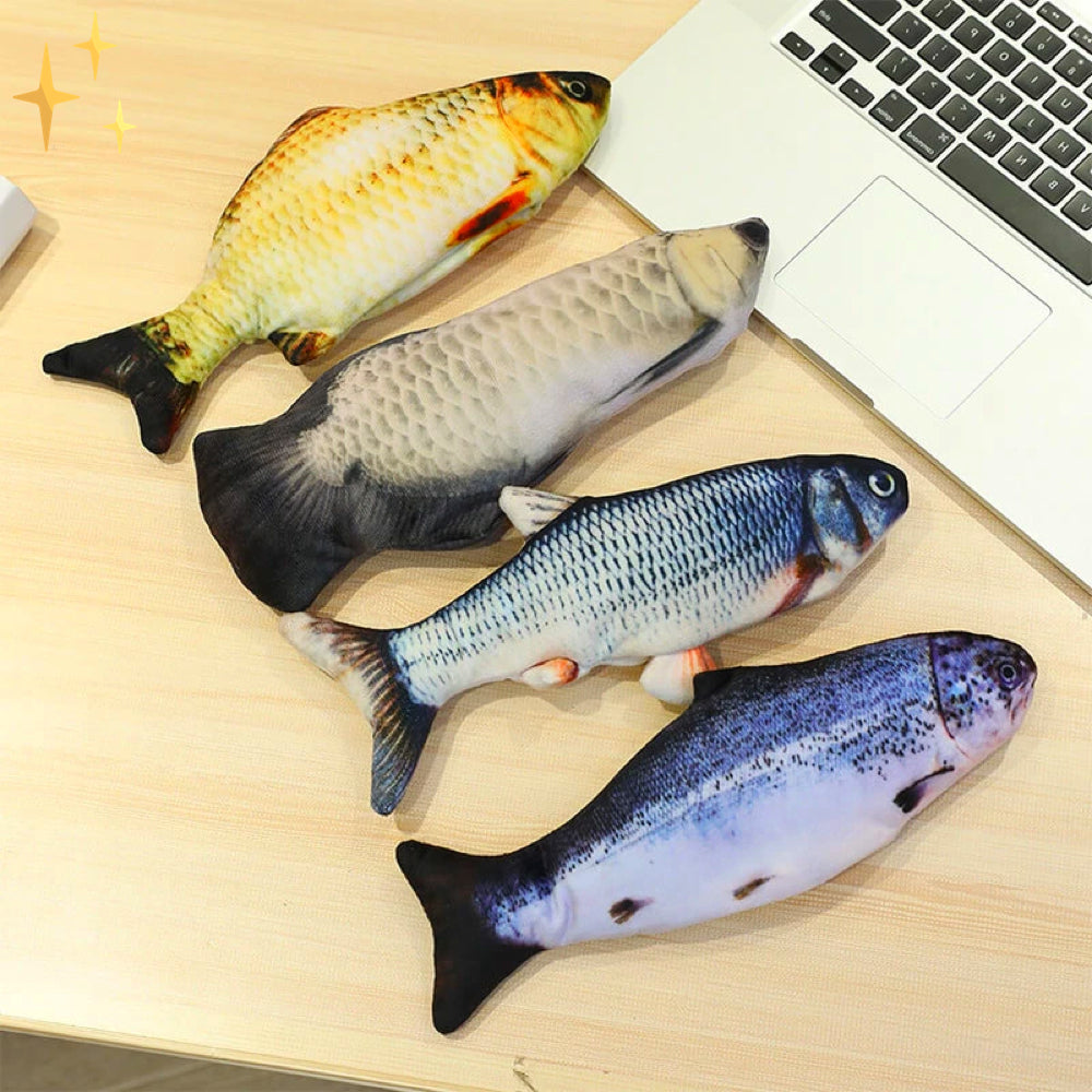 Set van 4 bewegende vissen speeltjes voor katten -fitfish – materiaal: en voor huisdieren — afbeelding 4