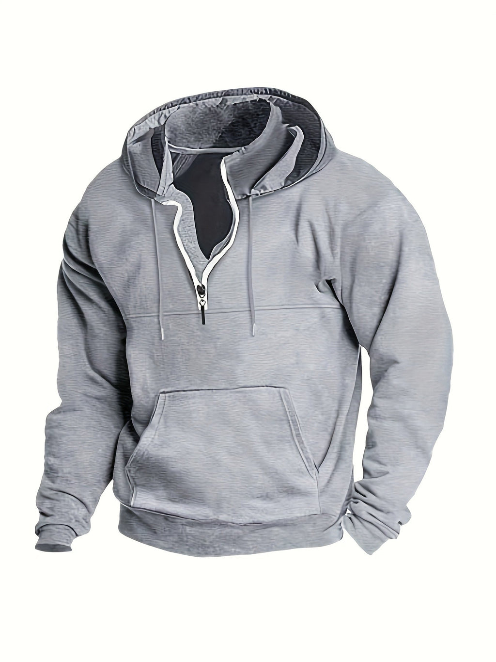 Coole heren hoodie met halve rits