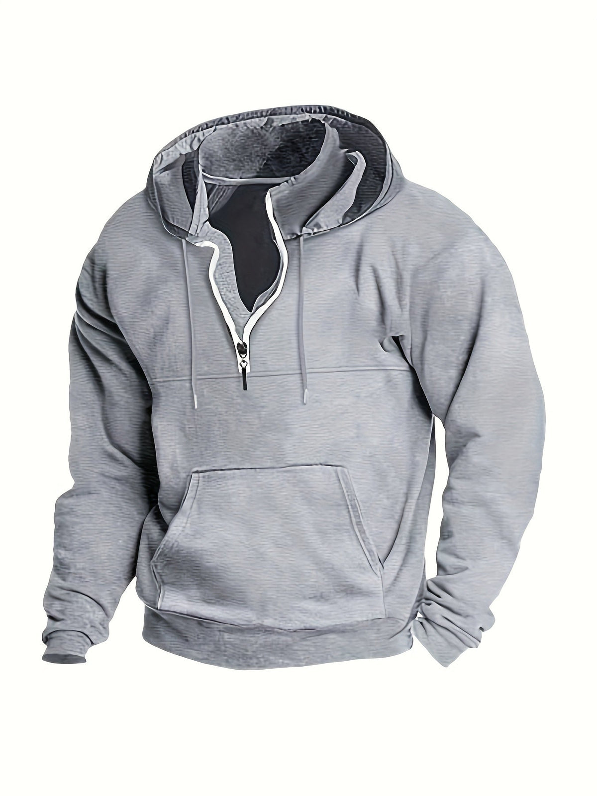 Coole heren hoodie met halve rits