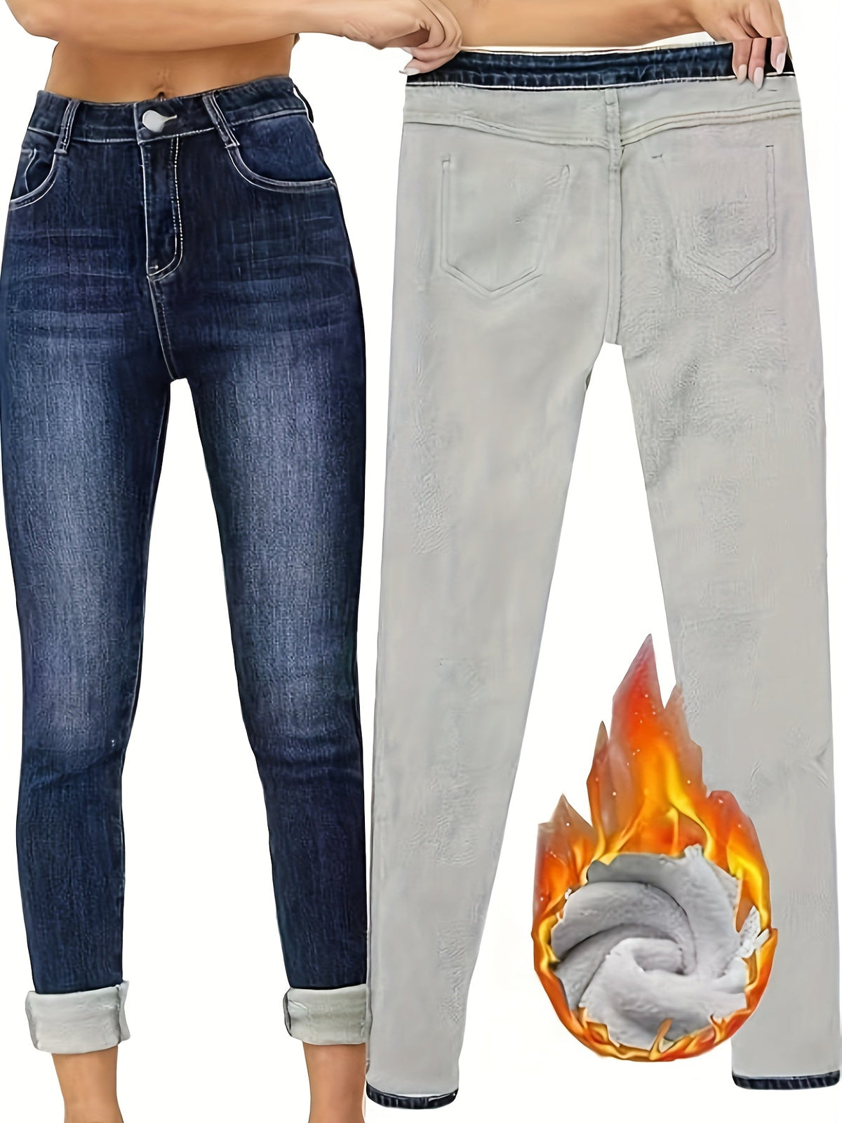 Warme skinny jeans met voering
