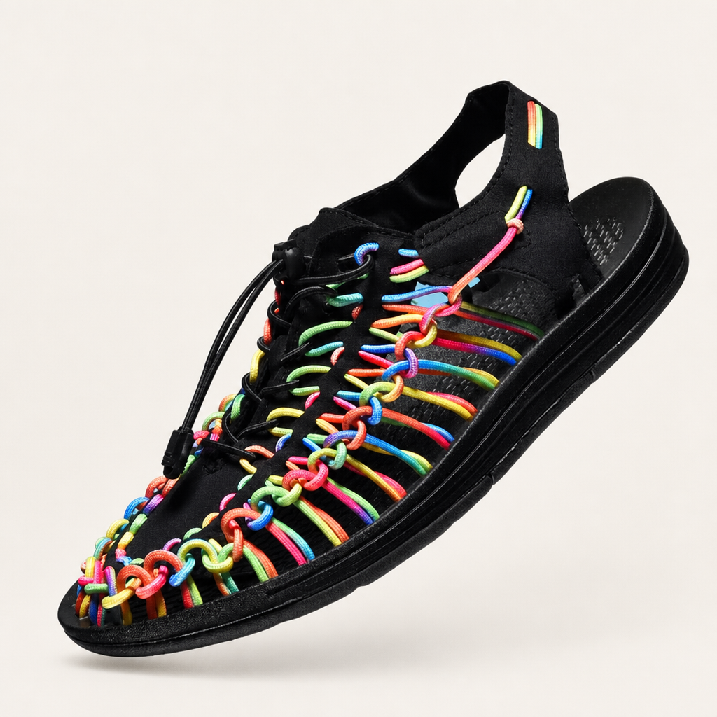 Ademende casual sandaal – geweven design