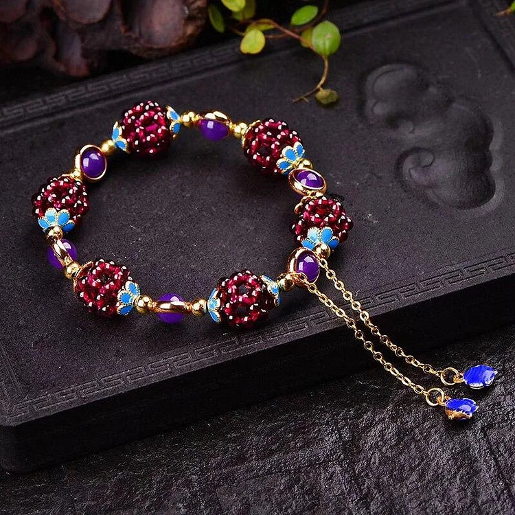 Natuurlijke granaat armband