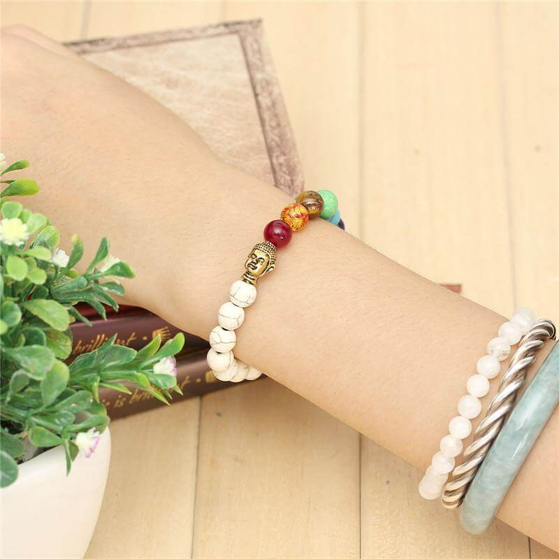 Boeddhistische kralenarmband met 7 chakra's