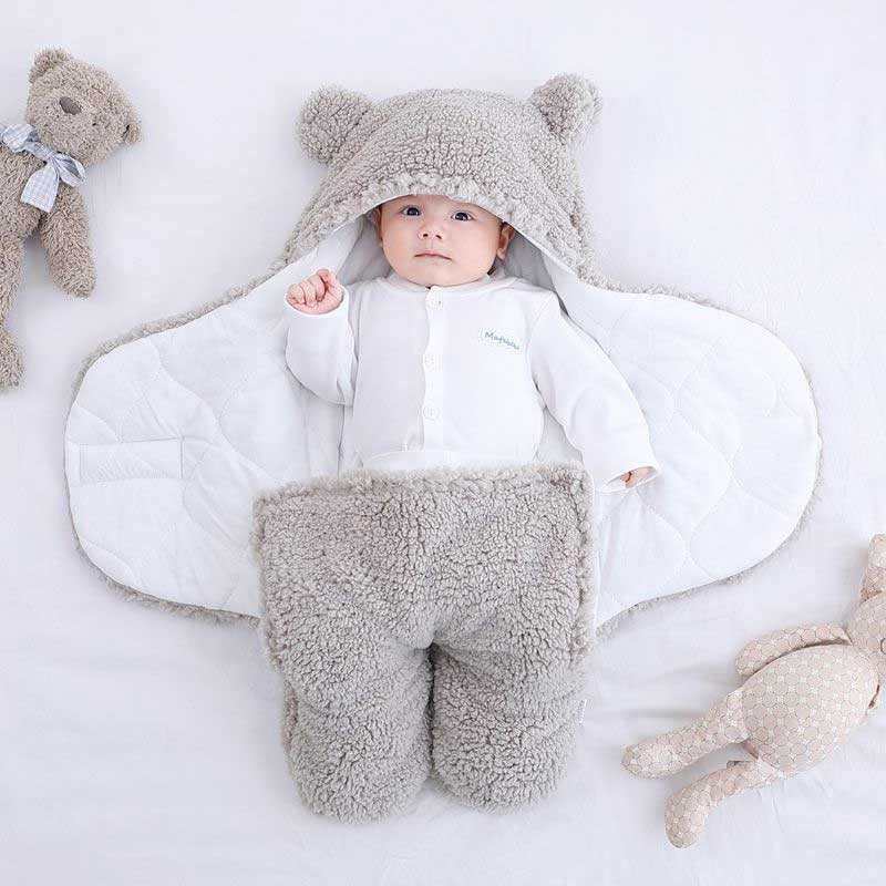 Zachte baby wikkelslaapzak