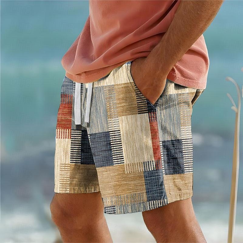 Zwemshort met kleurvlakken en verstelbare taille