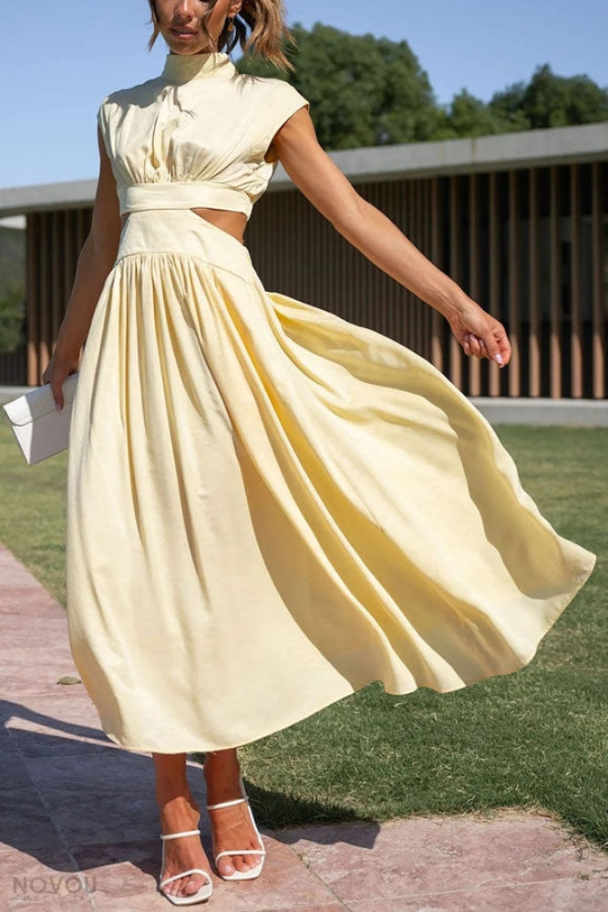 Midi zomerjurk met col en taille uitsparing — afbeelding 57