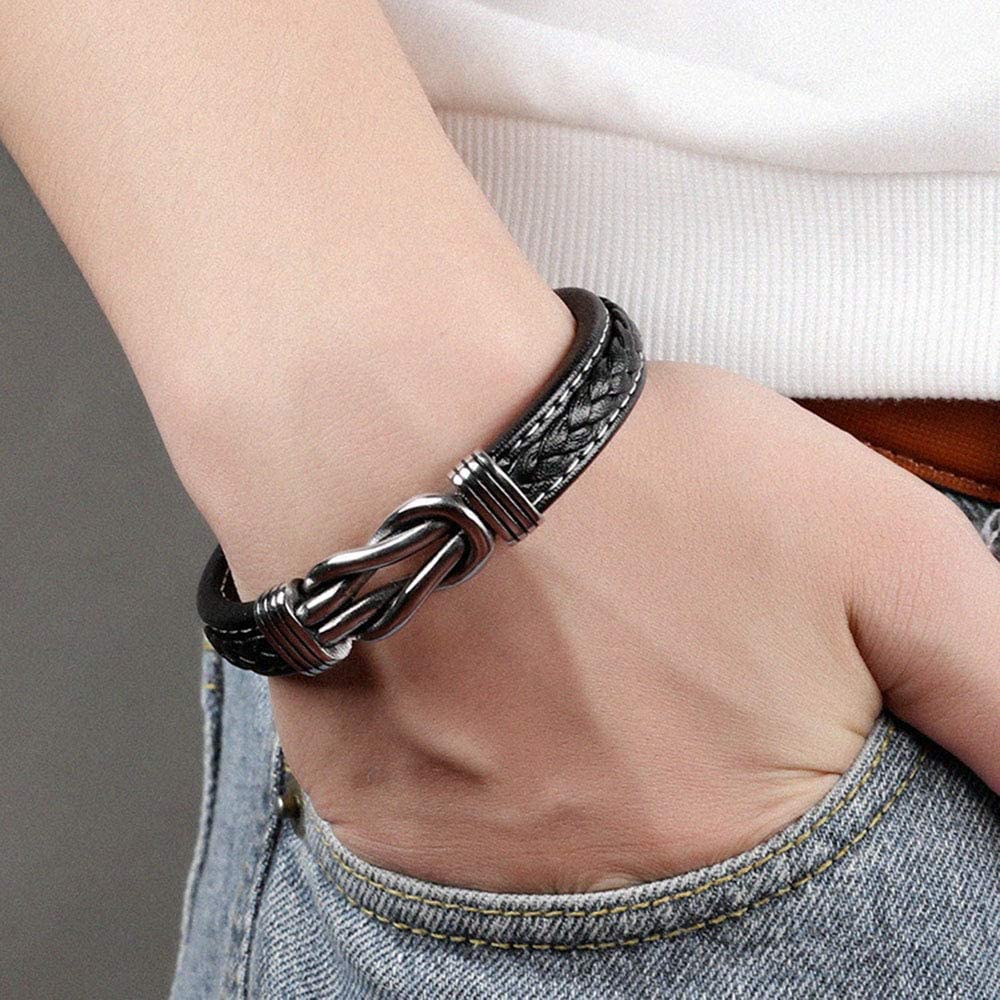 Lederen knoop armband – Infinity armband — afbeelding 12