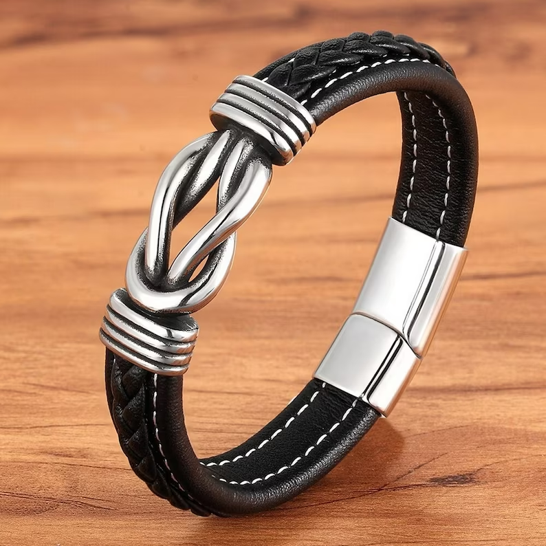 Lederen knoop armband – Infinity armband