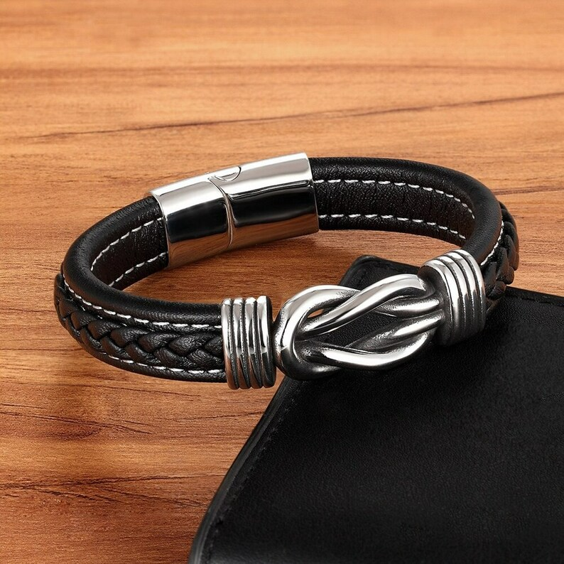 Lederen knoop armband – Infinity armband — afbeelding 5
