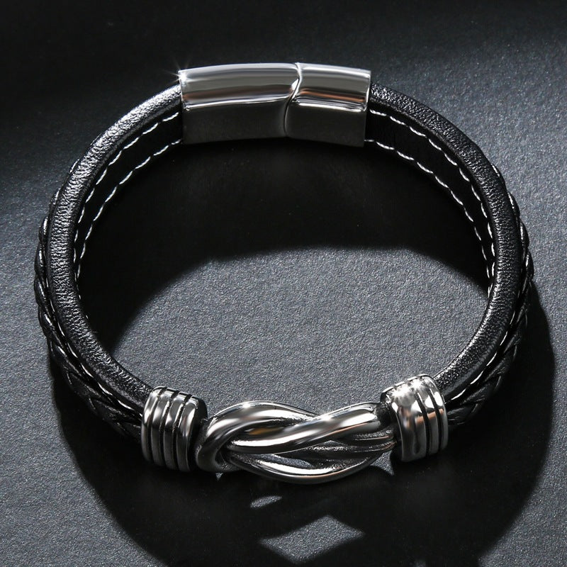 Lederen knoop armband – Infinity armband