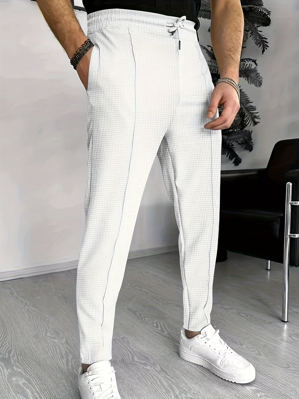 Wafel joggers voor heren
